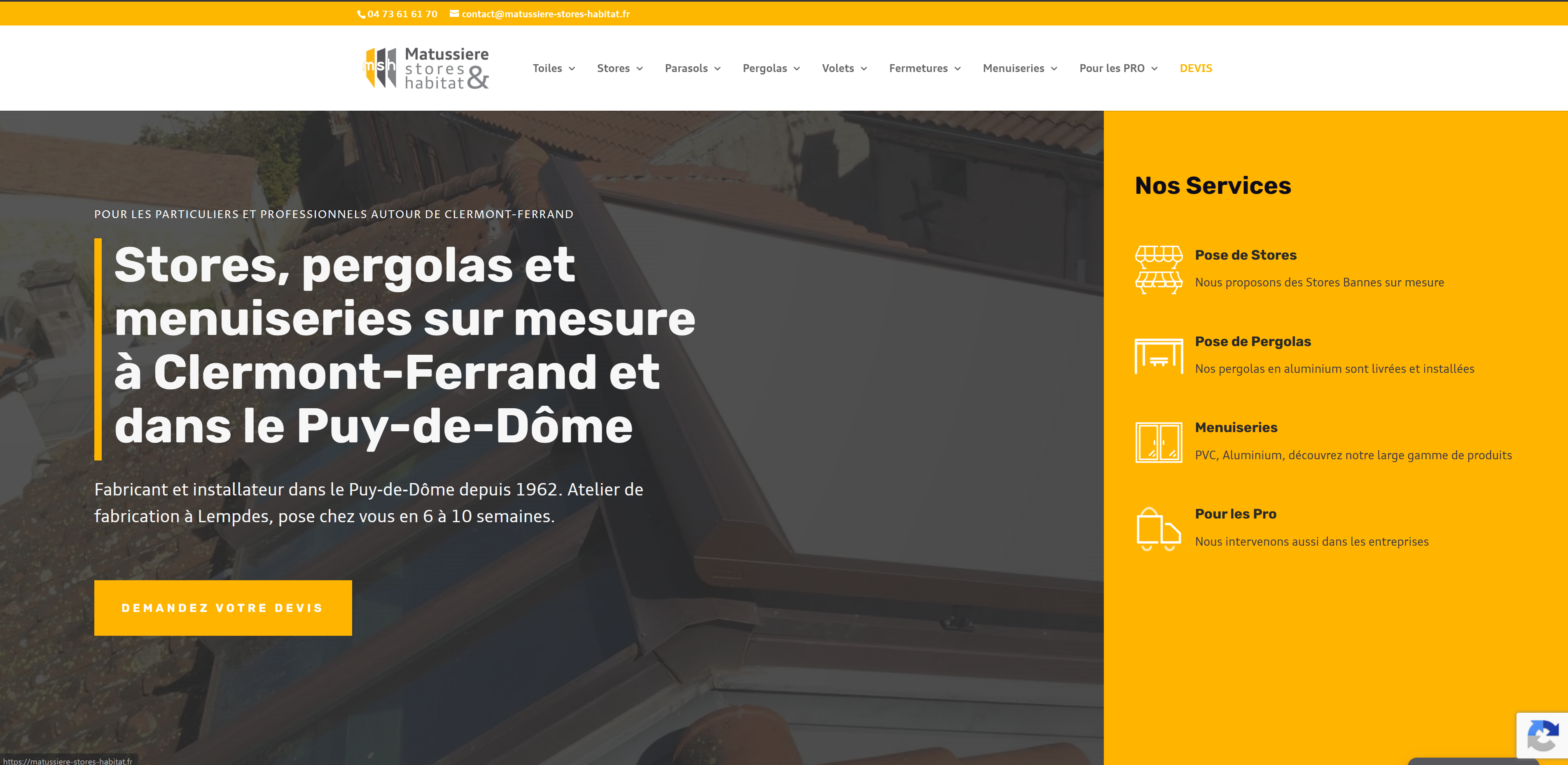 Site internet Matussière réalisé par Clic'N Start