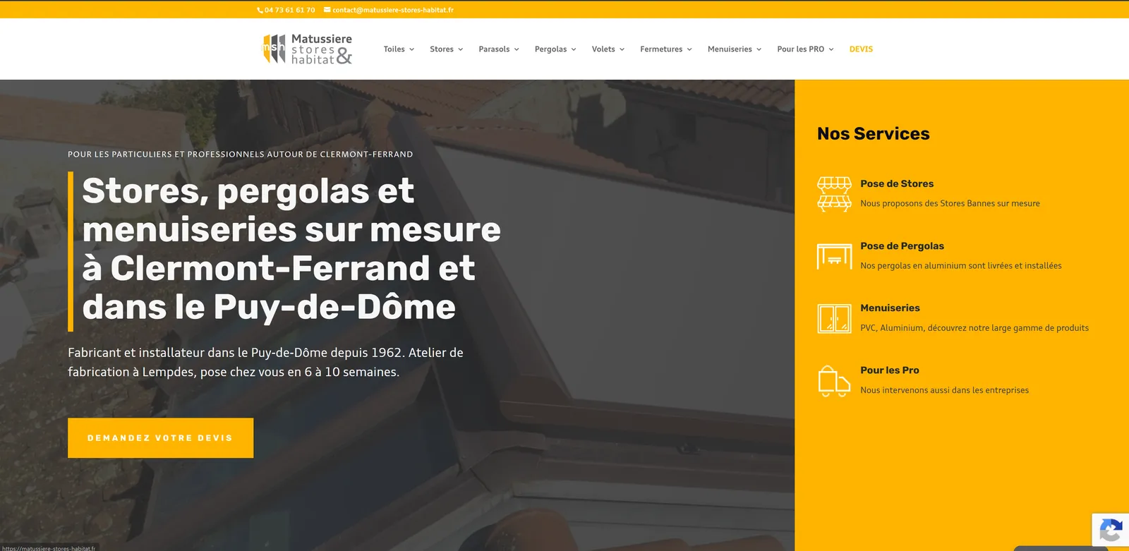 Site internet Matussière réalisé par Clic'N Start